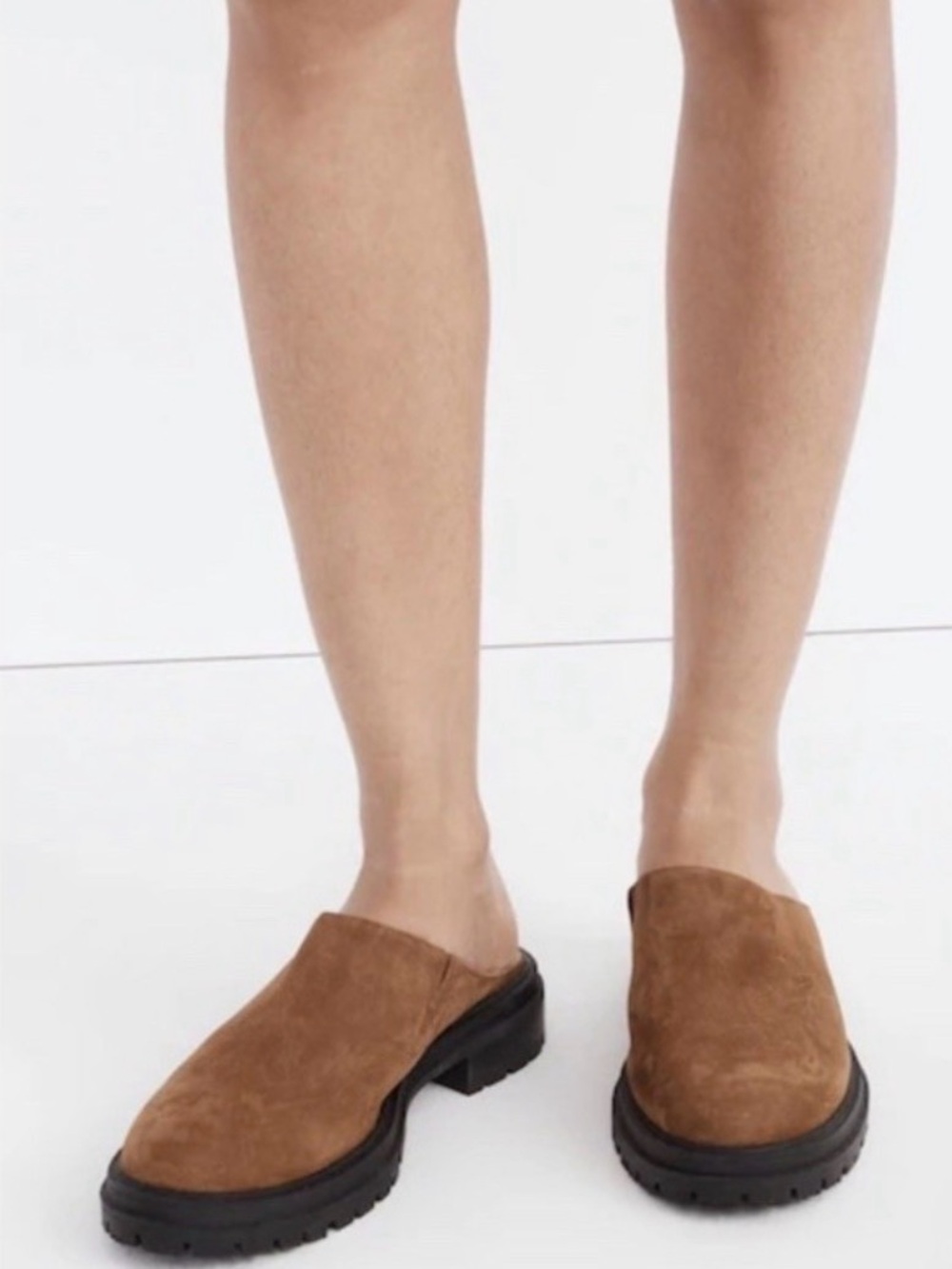 Madewell Bradley Lugsole Nubuck Leather Slip On Mules Women's 11 Brown